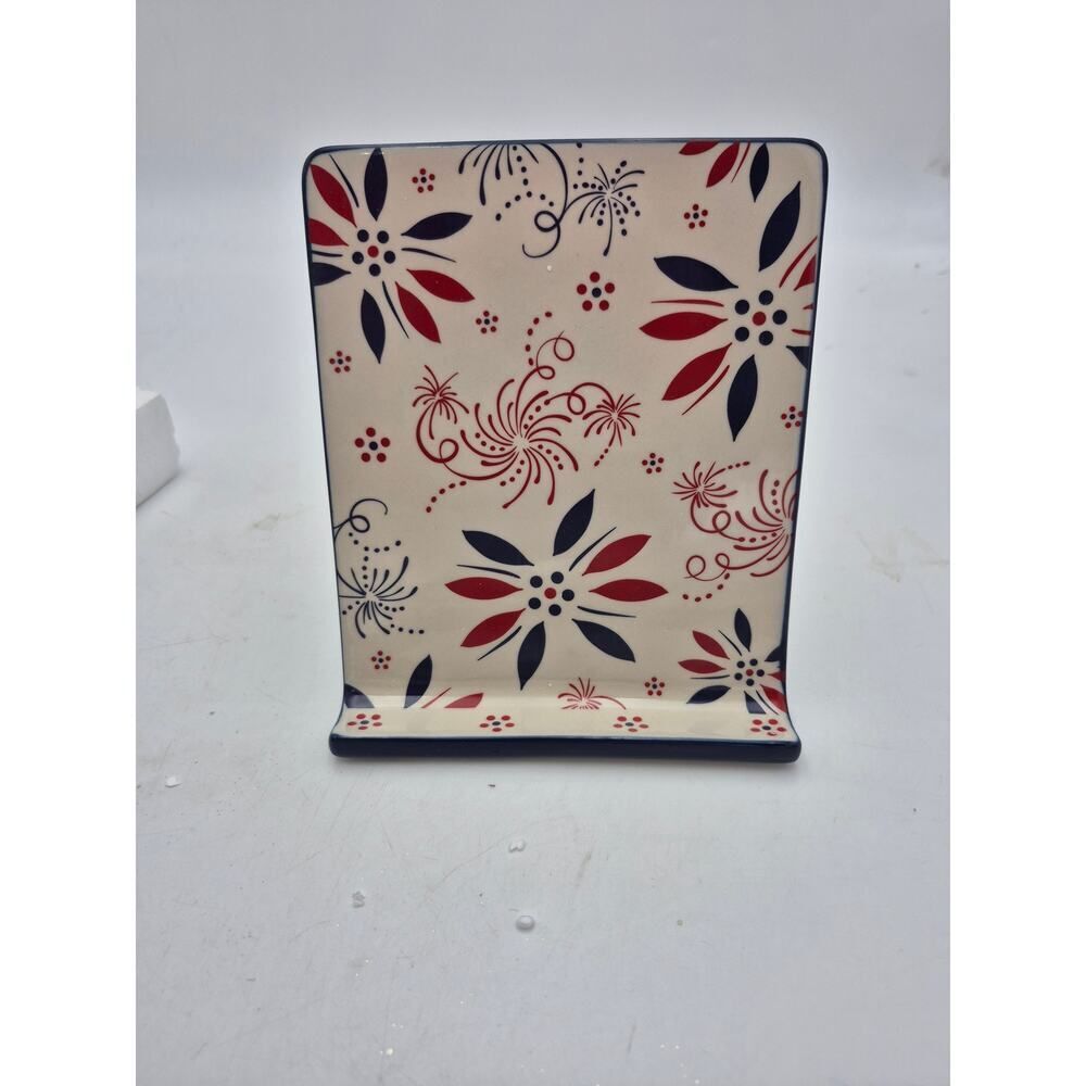 Temptations Hand Painted Decorative Vase Floral Kitchen Utensil Crock NIB